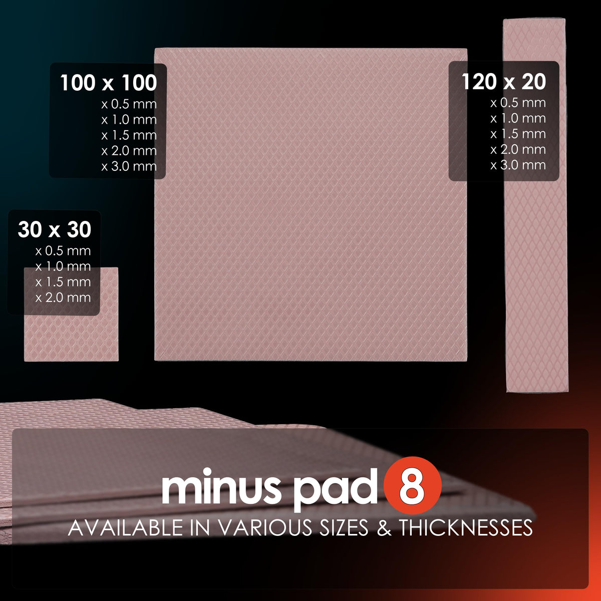 Thermal Grizzly Minus Pad 8-30x30x2.0mm Thermal Interface Pad