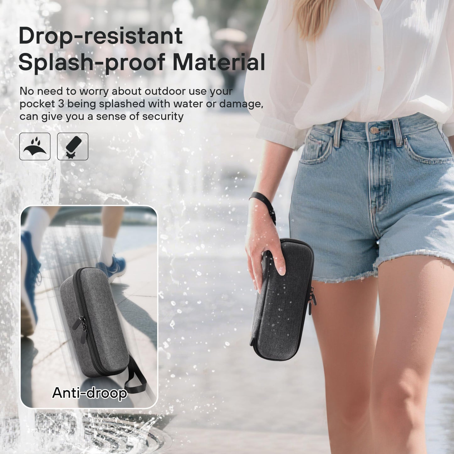STARTRC PHOTO Dual Layer Carrying Case for DJI Osmo Pocket 3/for Xtra Muse, Portable LightWeight Hard Storage Bag with Wrist Strap Handbag for DJI