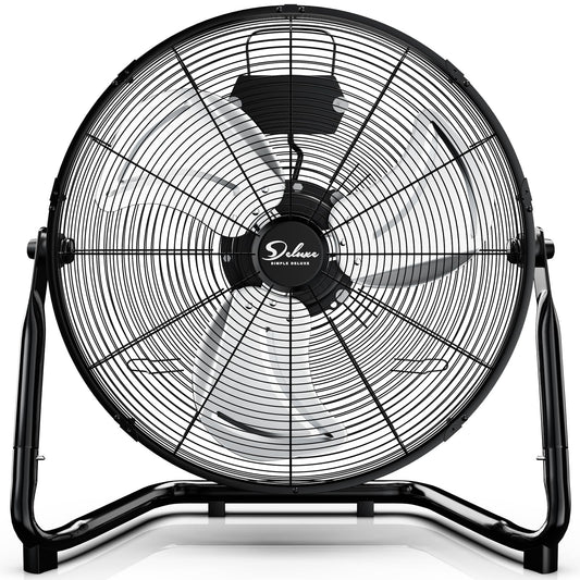 Simple Deluxe 12 Inch 3-Speed High Velocity Heavy Duty Metal Industrial Floor Fans Oscillating Quiet for Home, Commercial, Residential, and Greenhouse