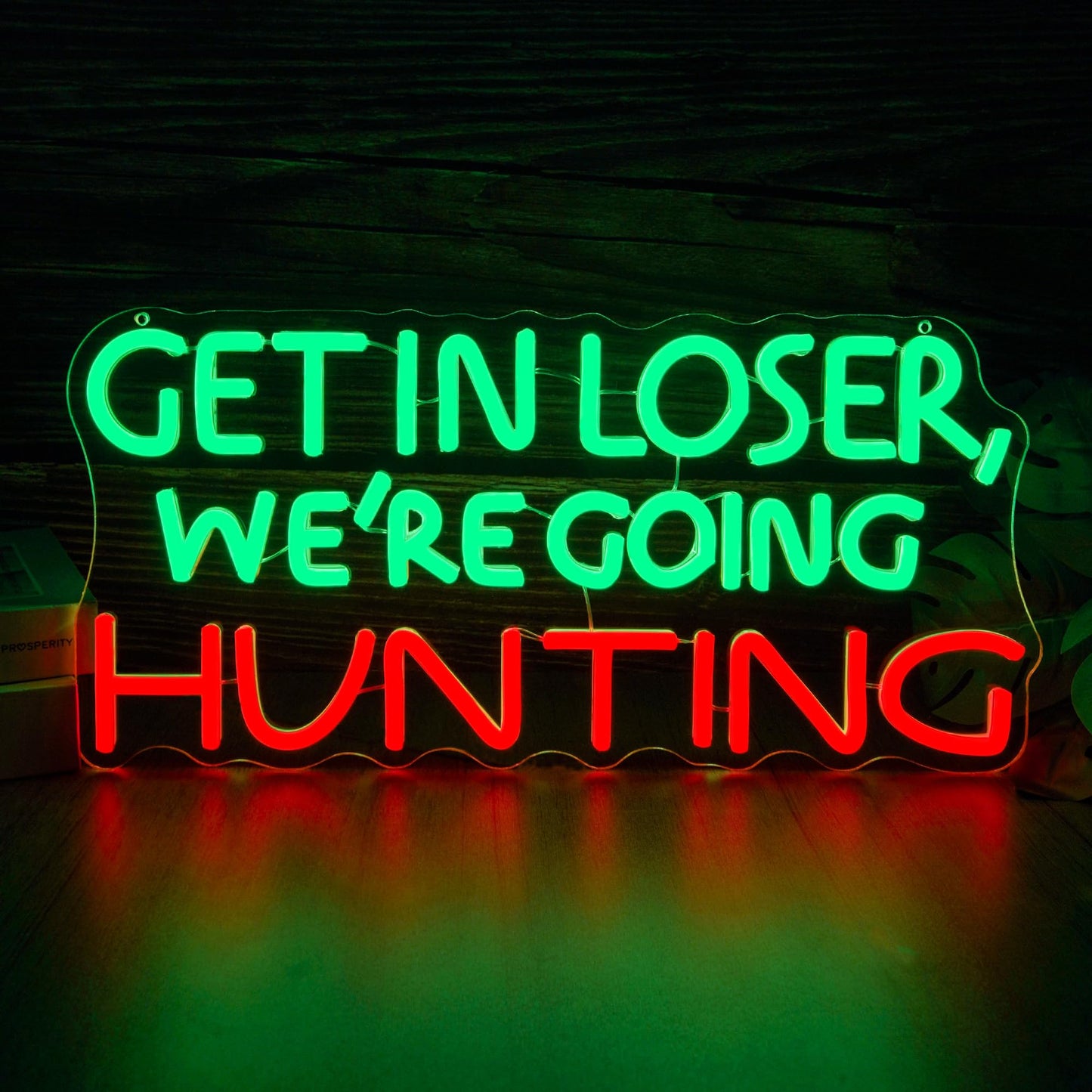 Funny Hunting Neon Sign - LED Light for Man Cave Garage, Country Outdoor Decor, Deer Hunter Wall Art Gift for Guys, Dimmable USB Powered(16.9 *