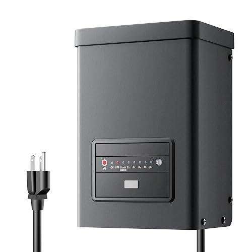 BN-LINK 300W Low Voltage Landscape Transformer with Countdown Timer and Photocell Sensor, 120V AC to 12V/14V AC Converter with Overload Protection