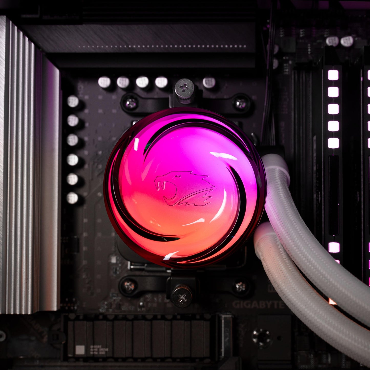 iBUYPOWER AW4 240mm Radiator CPU AIO Liquid Cooler, 2X 120mm Core Fans, RGB Display, Fan Speed 700-2000 RPM, Airflow Volume 65 CFM, Intel