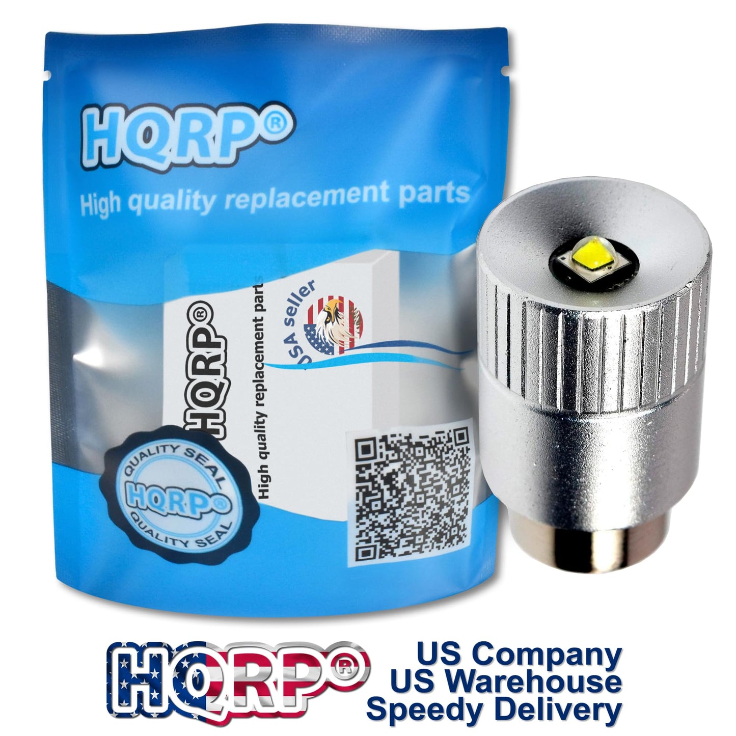 HQRP Ultra Bright 300Lm High Power 3W LED Conversion Upgrade Bulb Compatible with Mag-Lite 2 3 D C Cell Flashlight Torch LMSA201 Mag-num Star Xenon