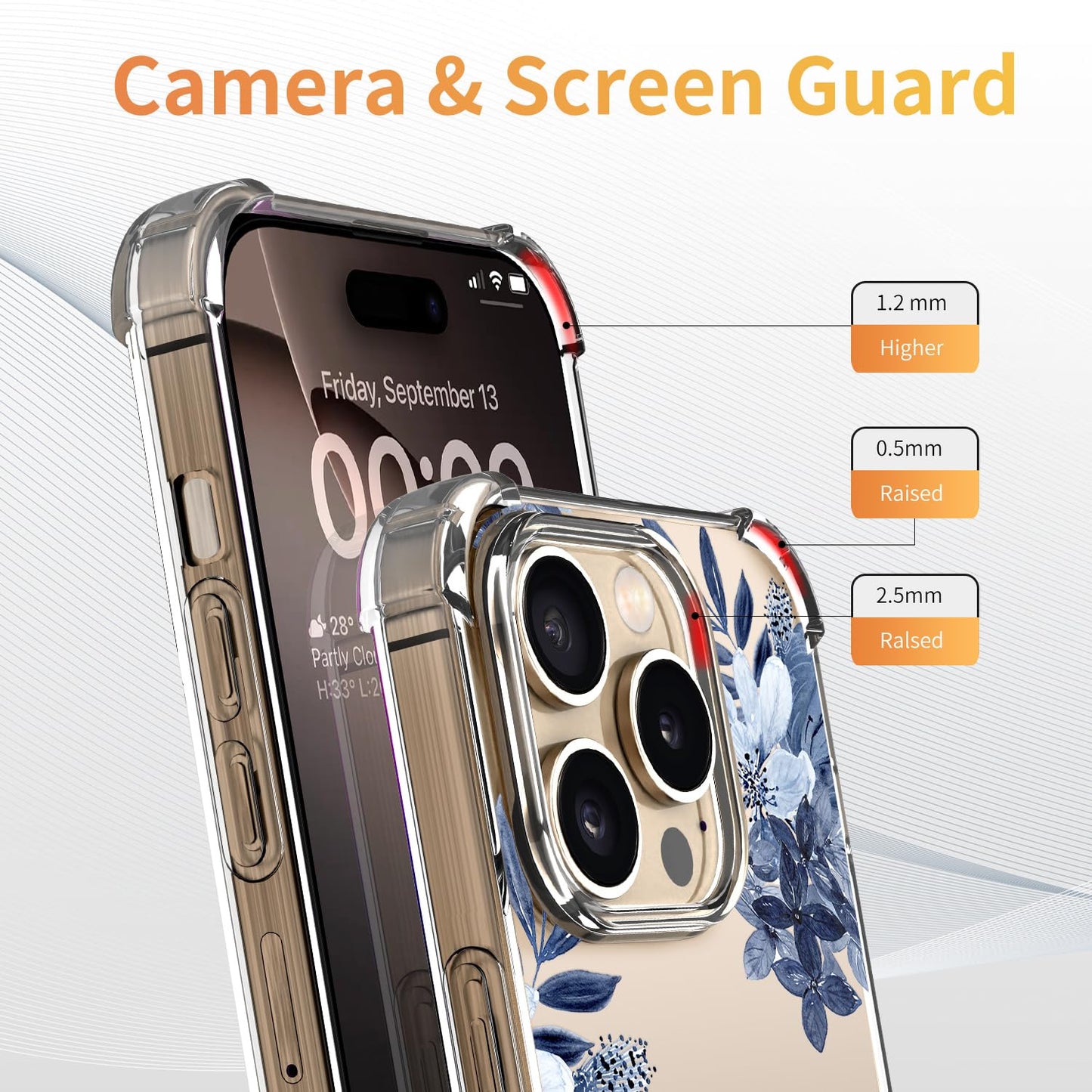 ilnehc Compatible with iPhone Case (Flower-2, for iPhone 12/12 Pro)