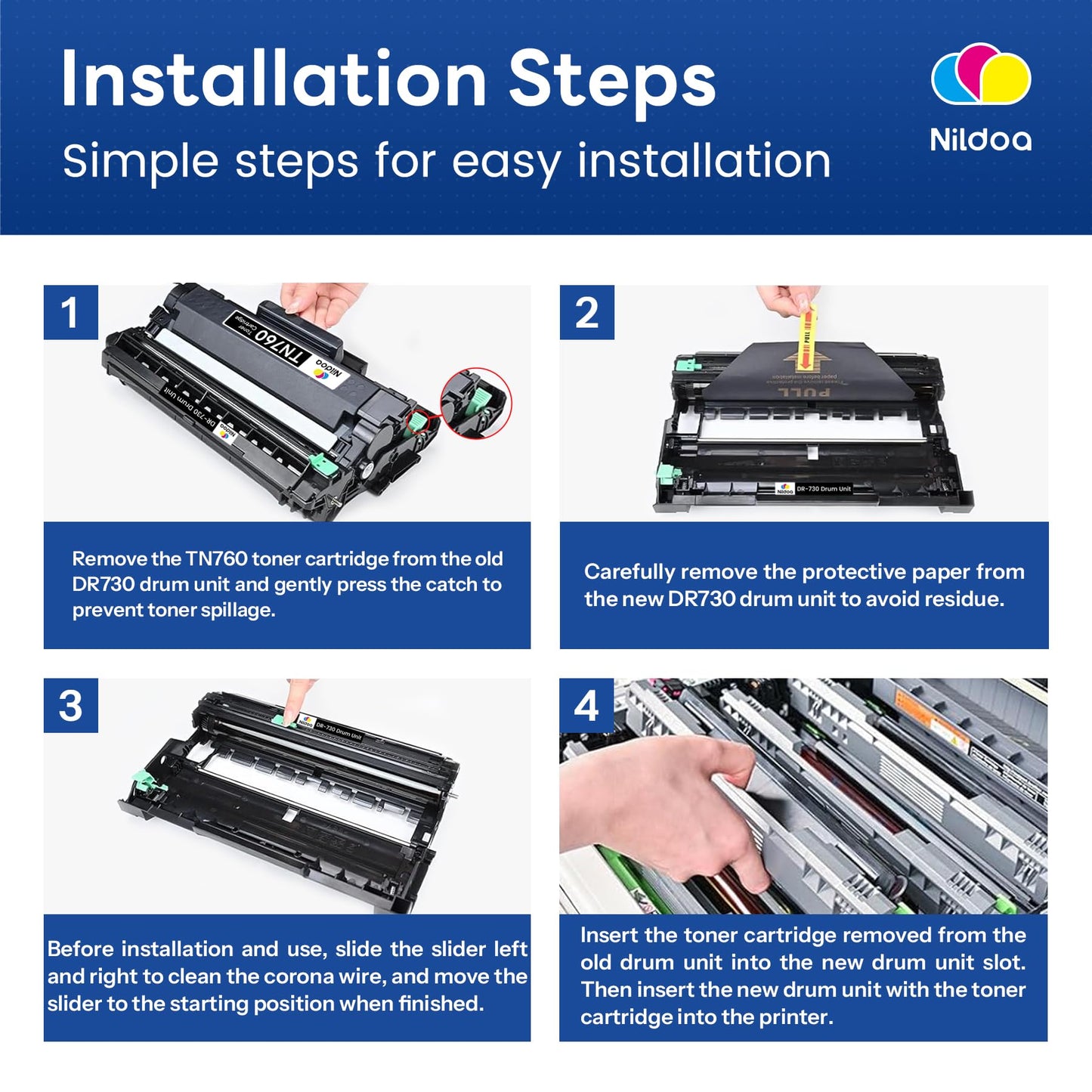 DR-730 DR730 Drum Unit [Not Toner] Replacement for Brother DR730 DR-730 DR 730 HL-L2370DW MFC-L2710DW MFC-L2750DW Printer Drum, 1 Pack