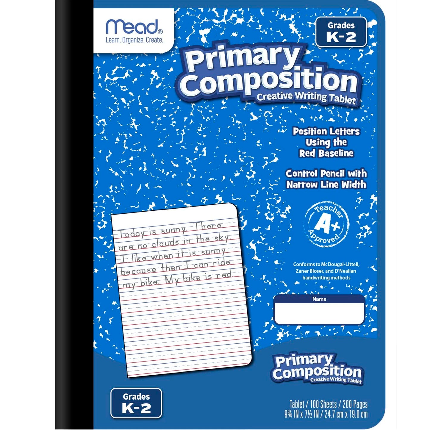 Mead Primary Composition Book, Primary Ruled Journal, Grades K-2, 7-1/2" x 9-3/4", 100 Sheets per Comp Book, Colors Will Vary, 12 Pack (610054-ECM)