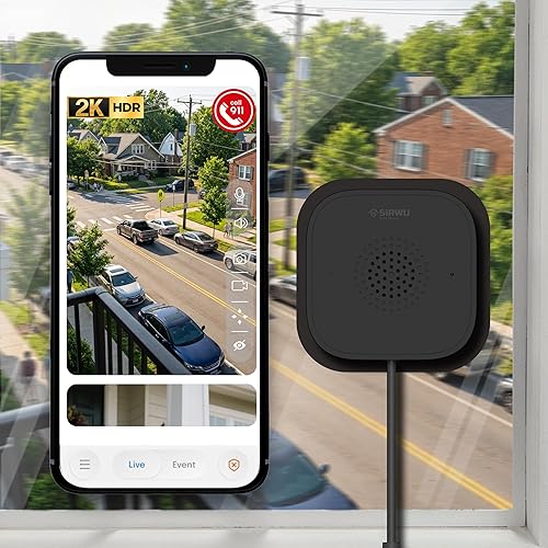 Sirwu Magnetic Window Camera, Window Security Camera with Night Vision, 3MP 2K Indoor Camera for Home Security, OpenAI GPT Enabled, 24/7 Recording