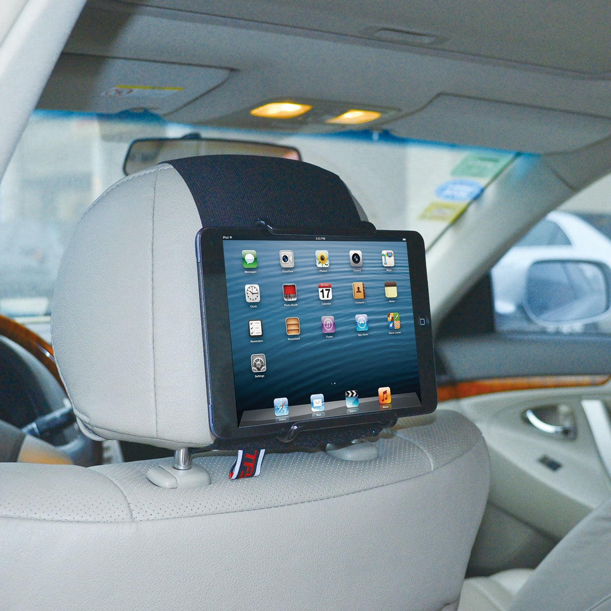 TFY Universal Car Headrest Mount, Fits 7-11 Inch Tablets - iPad, Samsung Galaxy Tab & Note, Adjustable Strap, Detachable, Portable, No Protruding