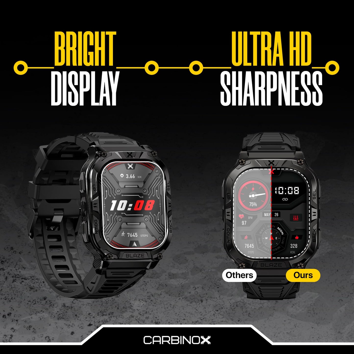 CARBINOX Tempered Glass Screen Protector Compatible for X-Ranger Smart Watch - High Transparency, Anti Scratch, High Sensitivity, Bubble Free (2 Pack)