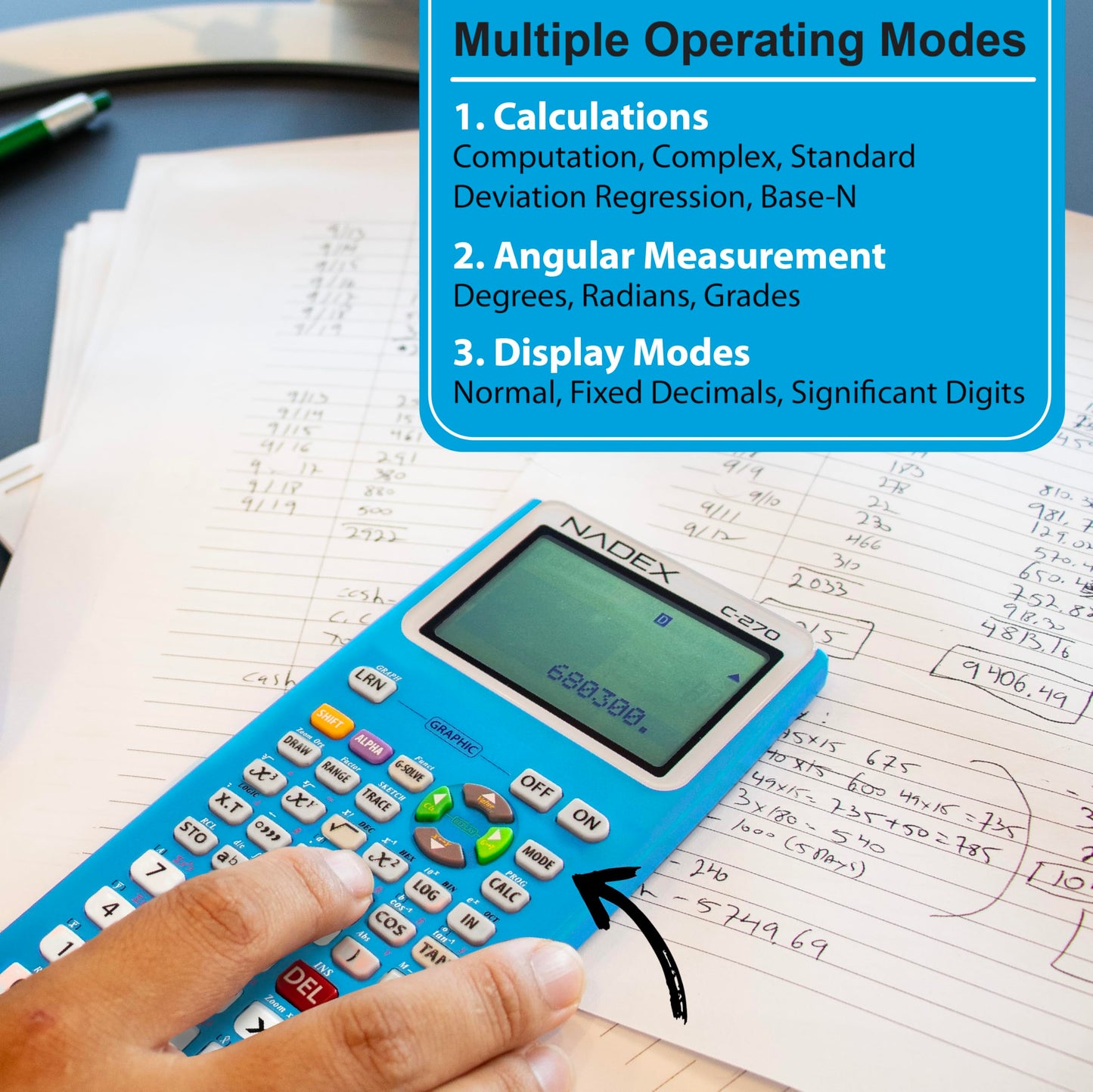 Scientific Calculator with Graph Functions for College and High School Students, Engineering, Advanced Mathematics, Calculus, Algebra, Geometery