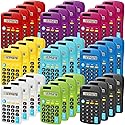 Enjamyo 36 Pcs Pocket Calculator, Mini Colorful Basic Solar Battery Calculator, Solar Battery Dual Power, Basic Calculators, 8 Digit Display