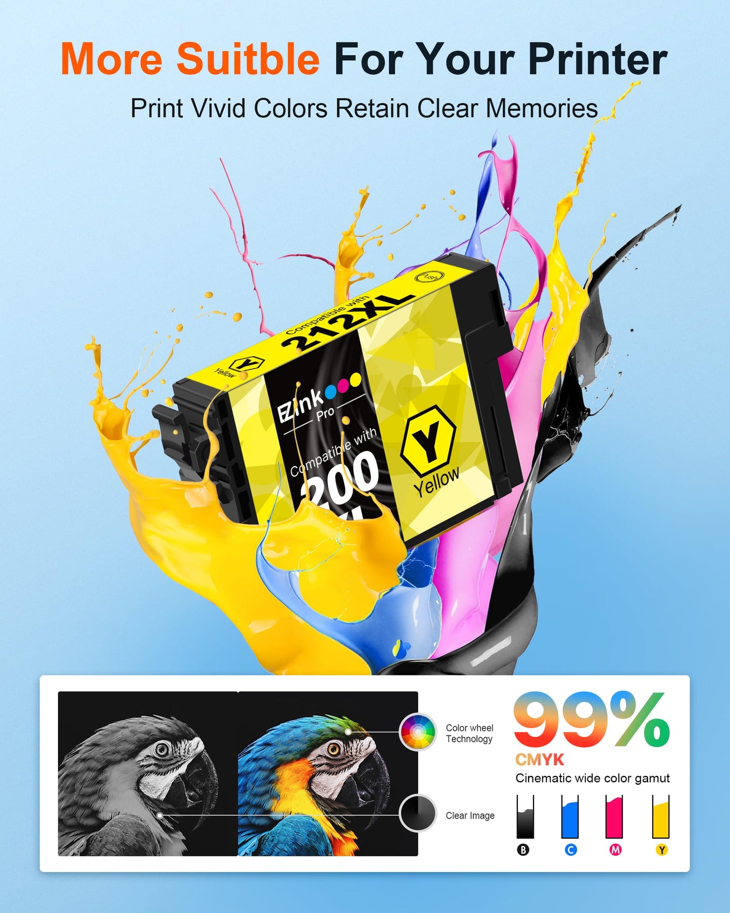E-Z Ink Pro Remanufactured Replacememt for Epson 200 Ink Cartridges