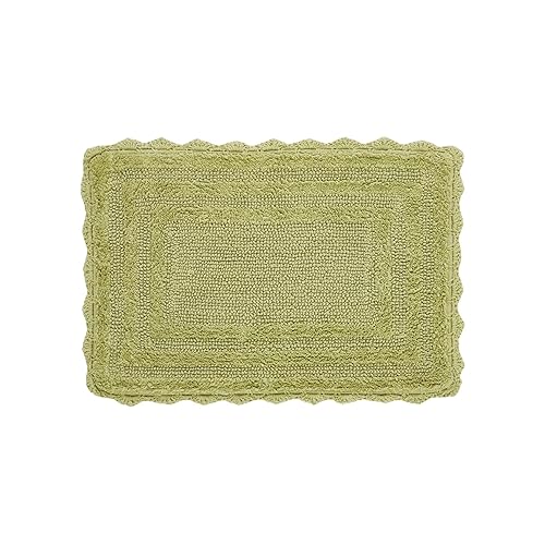 Better Trends Lilly Crochet 17x24 Reversible Bath Rugs and Bath mats for Bathroom, Luxurious 100% Cotton Bath Rug & Water Absorbent Bathroom Mat…