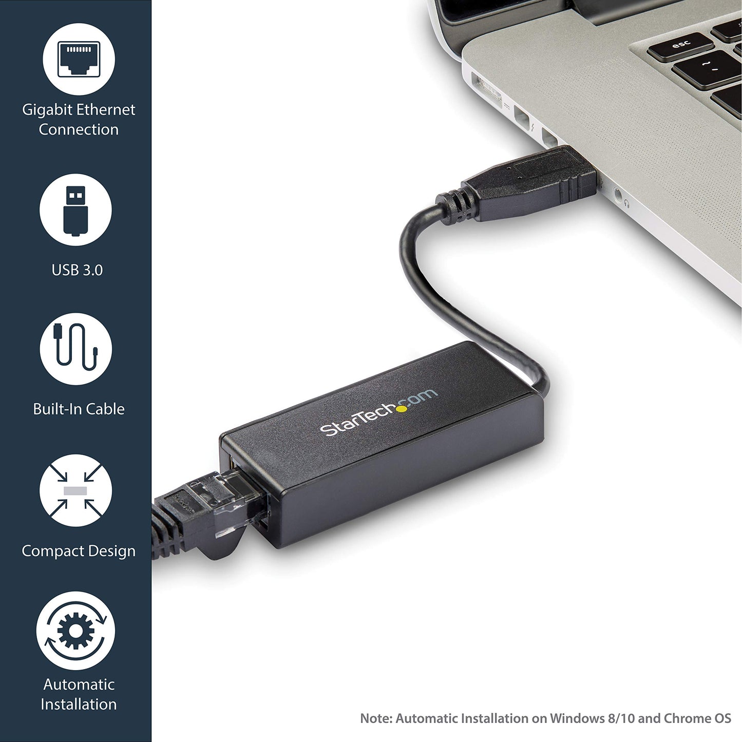 StarTech USB 3.0 to Gigabit Ethernet NIC Network Adapter - USB to RJ45 for 10/100/1000 Network