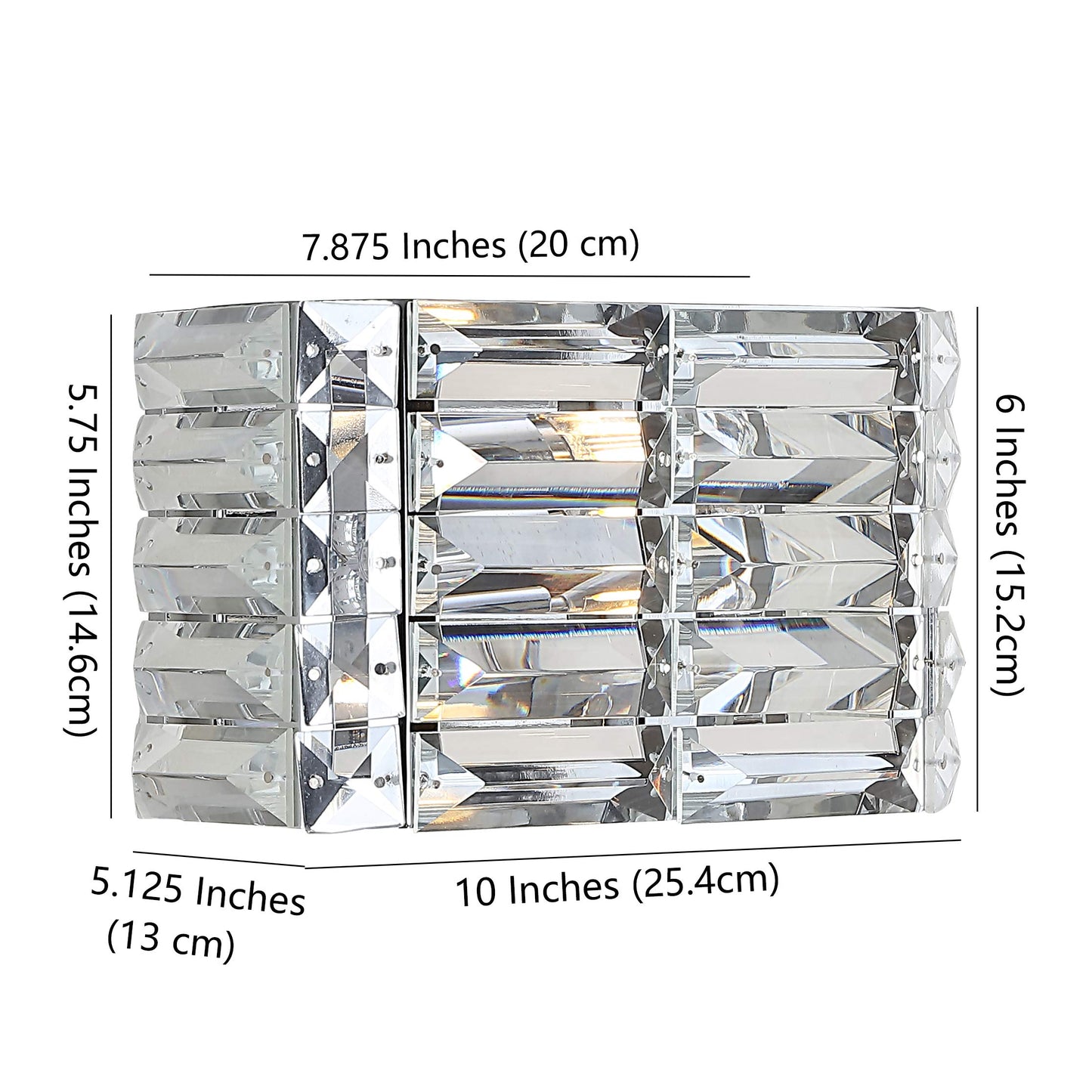 JONATHAN Y 10" Chrome Modern Crystal Vanity Light, LED Bathroom Wall Sconce, 1-Light Fixture for Mirror, Glam Lighting with Clear Crystal Shade, Art