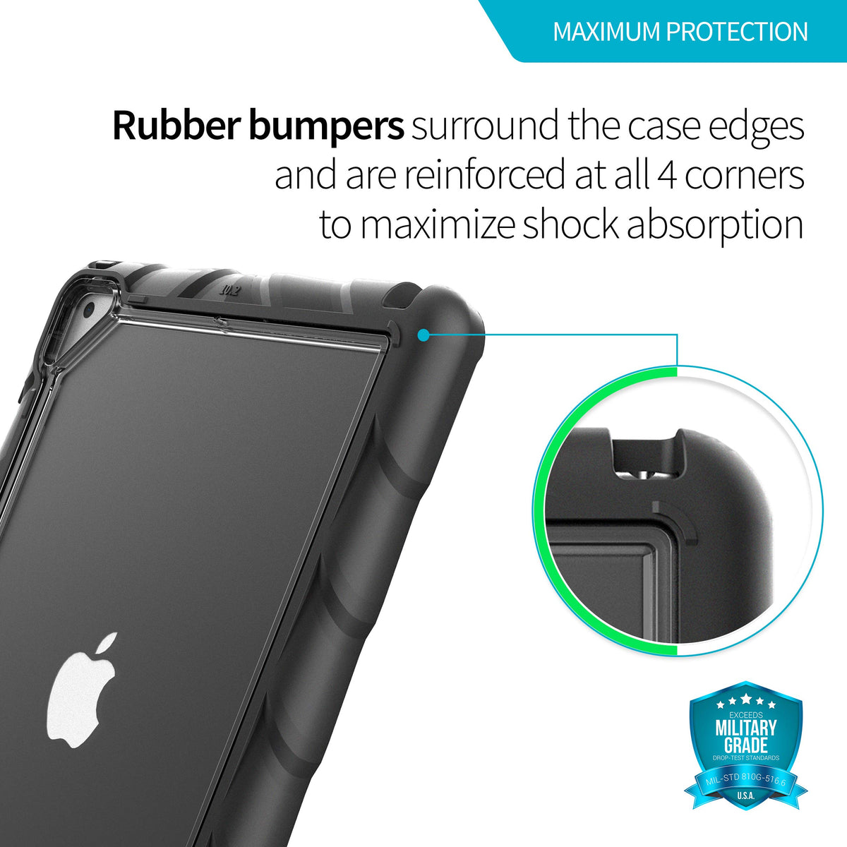 Gumdrop DropTech Clear Case for Apple iPad 9th/8th/7th Gen 10.2-inch