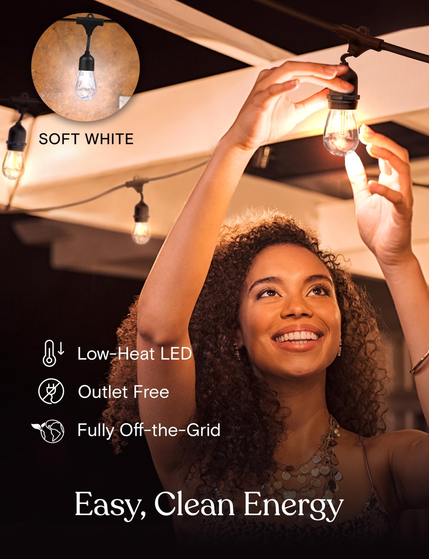 Brightech Ambience Pro - Solar Power Remote Control Outdoor String Lights with Edison Bulbs - Shatterproof, Commercial Grade LED Waterproof Patio