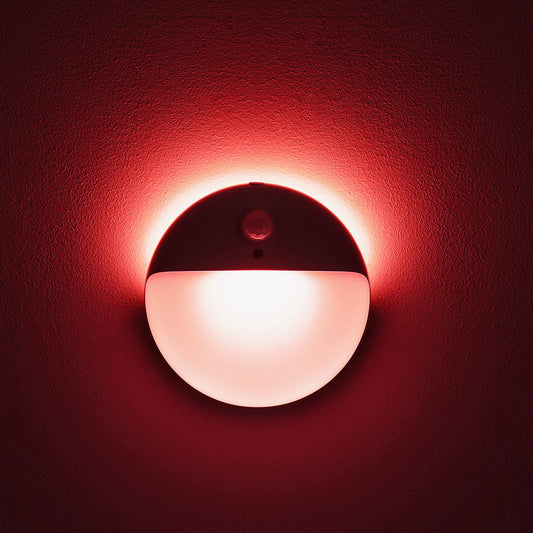 YUNLEX 2 Pack Red Night Light, Battery Operated Night Light, 2.6" Small Sticky Lights, Dimmable Motion Sensor Light, 3 Light Modes, Portable LED