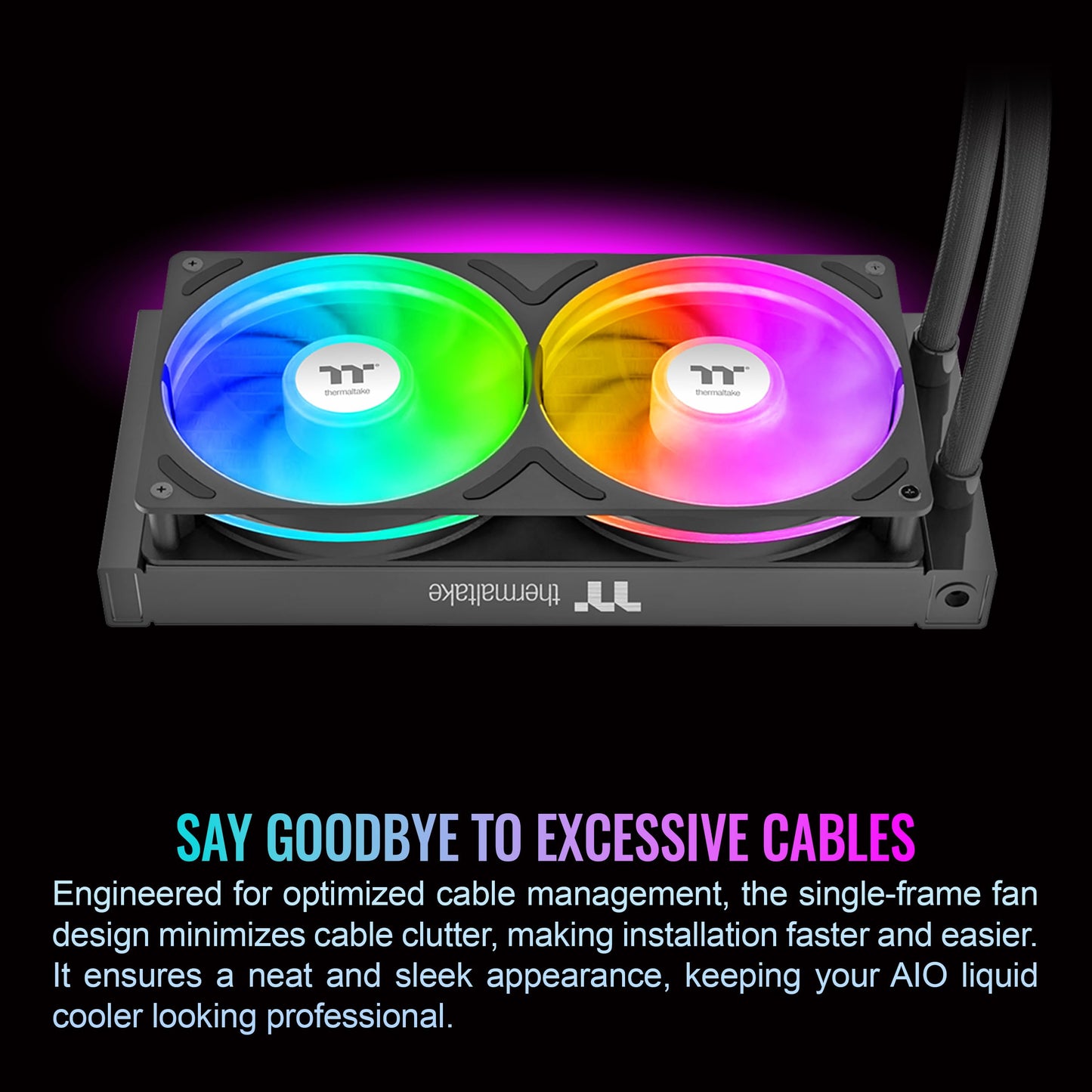Thermaltake TH240-S V3 ARGB CPU Liquid Cooler; Intel/AMD; 1x240mm 500~2500rpm Single Frame ARGB Fan; 3.95" Segment Code LCD; Rotatable Pump Head; TT