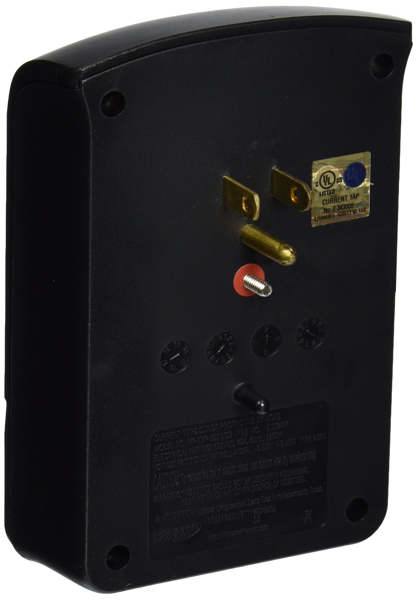 Monster Power - Home Office 650 USB, 6 outlets and 2 USB connectors, wall mount, 1080 Joules , Fire Proof Technology