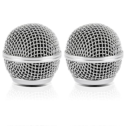 AUEAR, 2 Pack Microphone Grill Grille Ball Head Replace for SM58 BETA58 SM58LC SA-M30 SV100 RK143G Pgx2 Slx2