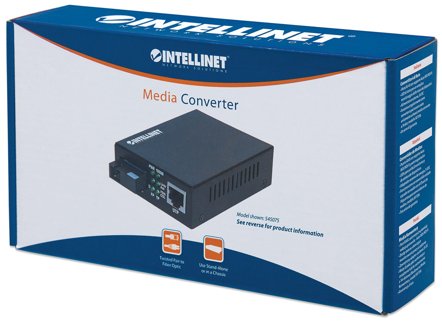 Intellinet Gigabit WDM Media Converter, SC to RJ45, 1310/1550 nm