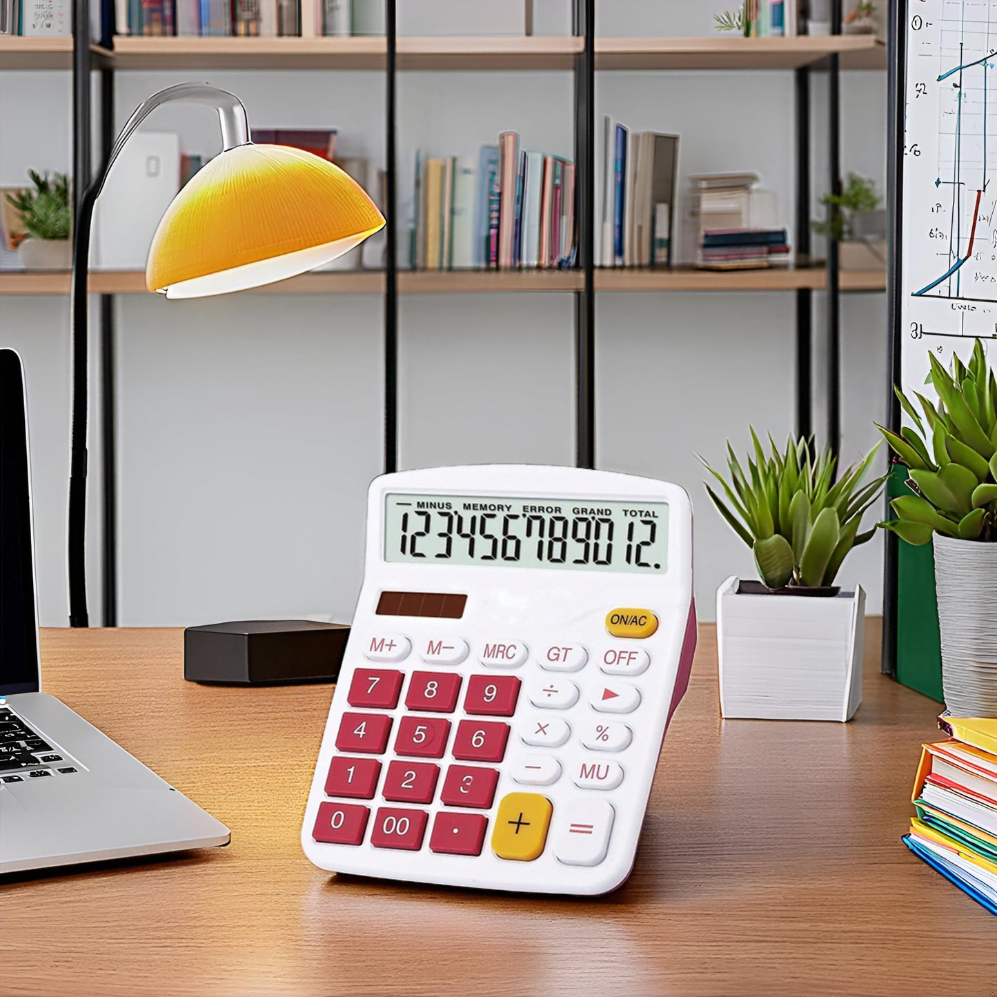 Meichoon Desktop Calculator Solar Battery Dual Power 12 Digit Large LCD Display Financial Dedicated Large Standard Function Desktop Business