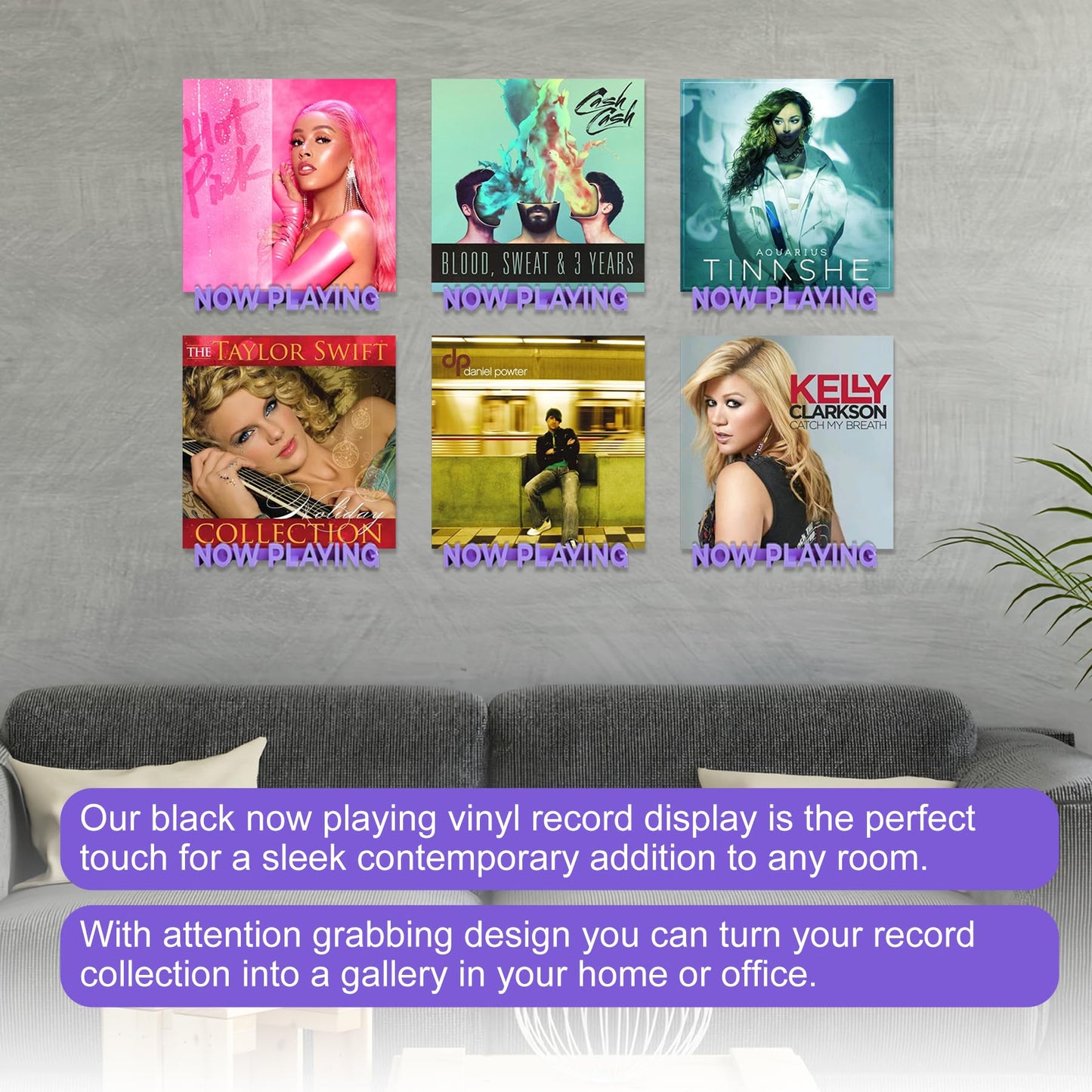 Aivwis Upgrade Now Playing Vinyl Record Stand, Vinyl Record Display Stand, Exotic 3D Wall Mounted Record Shelf, Wall Decor for Home or Office