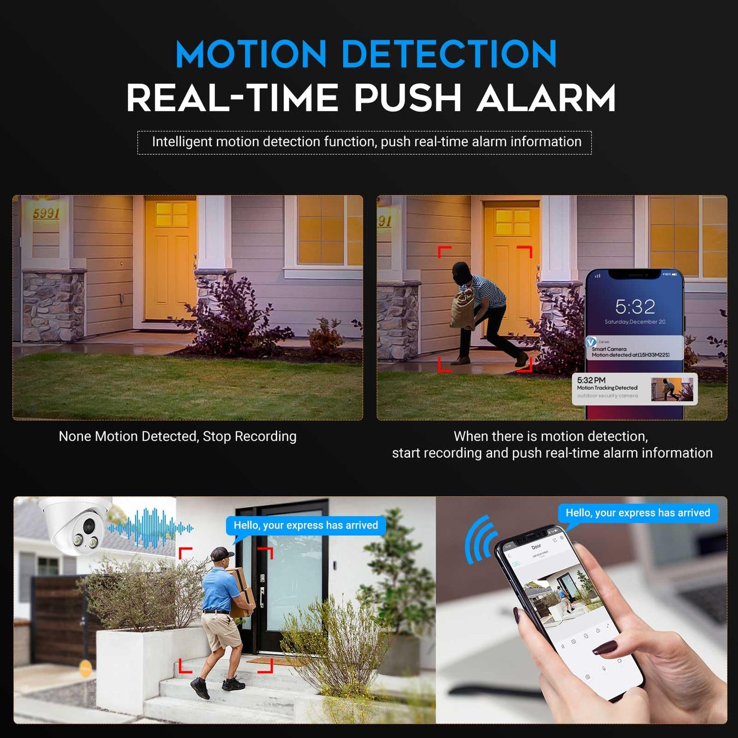 VIKYLIN 4K 8MP Full Color AI Turret IP PoE Camera,F1.0 Aperture 98ft Color Night Vision,Built-in Mic,Human/Vehicle Detection,2.8mm Lens,H.265,IP67