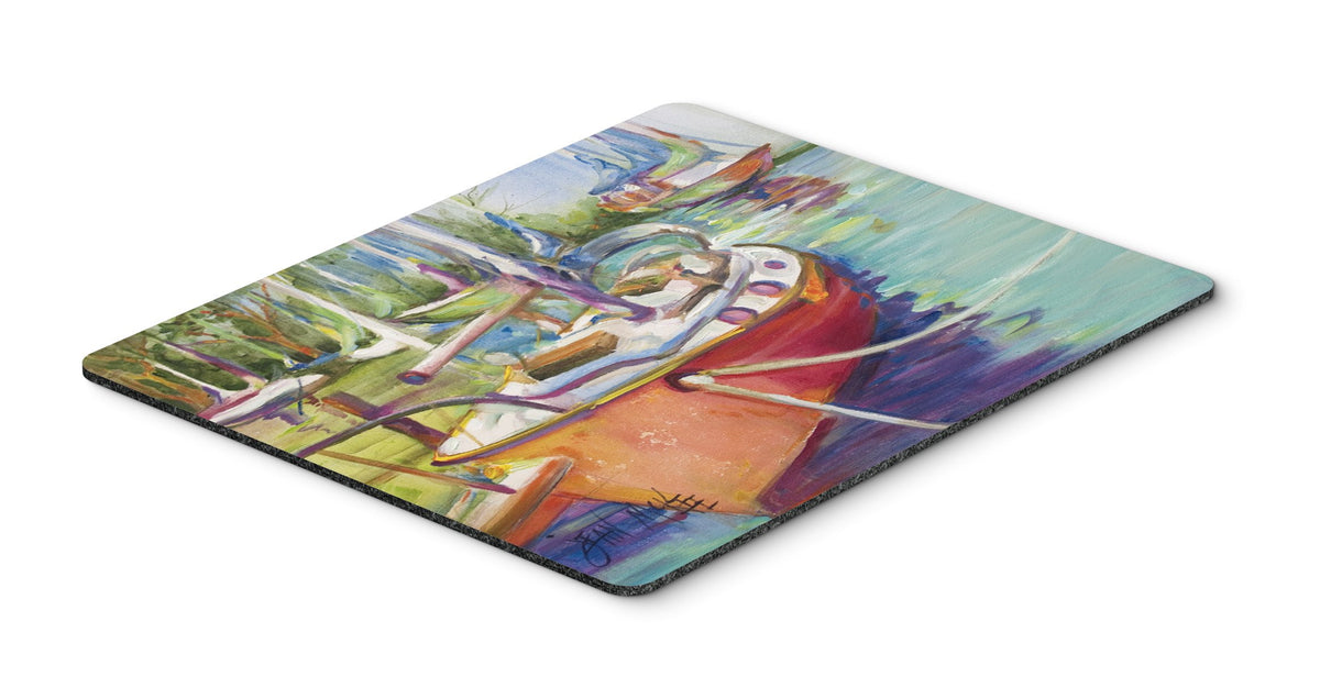 Caroline's Treasures JMK1028MP Red Sailboat Mouse Pad, Hot Pad or Trivet, Large, Multicolor