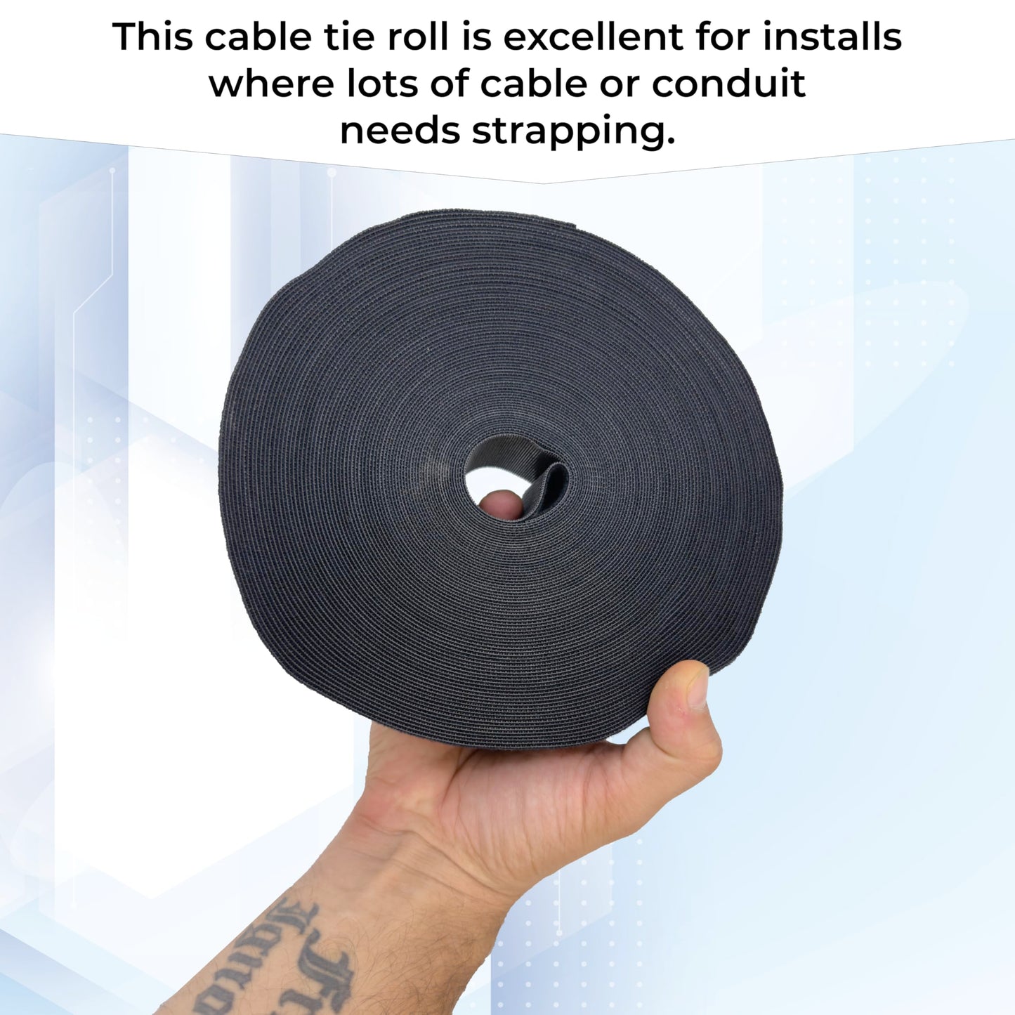 8001 Reusable Cable Tie Roll 82ft x 2 Inch Hook and Loop Tape for Wire Management Heavy Duty Straps Velcro for Cords Organization Adjustable Nylon