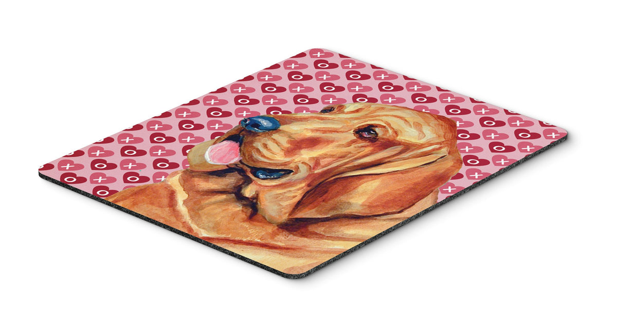 Caroline's Treasures LH9151MP Bloodhound Hearts Love and Valentine's Day Portrait Mouse Pad, Hot Pad or Trivet for Home Office Gaming Working