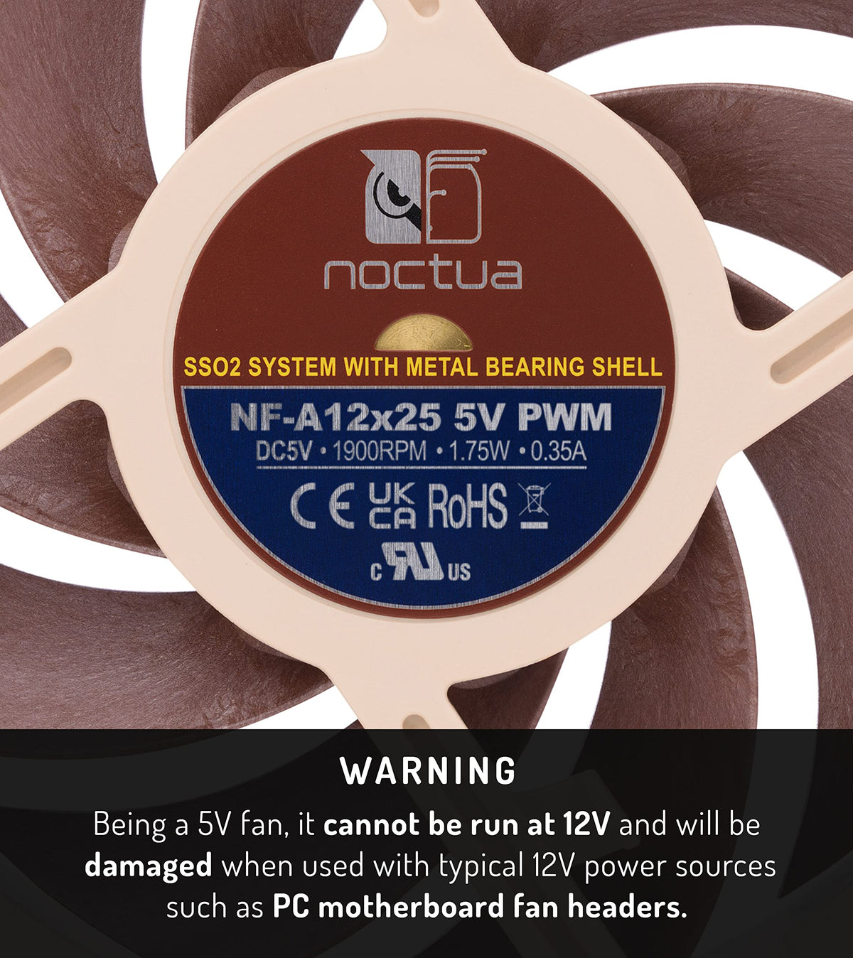 Noctua NF-A12x25 5V PWM, High-Performance Quiet Fan 120mm