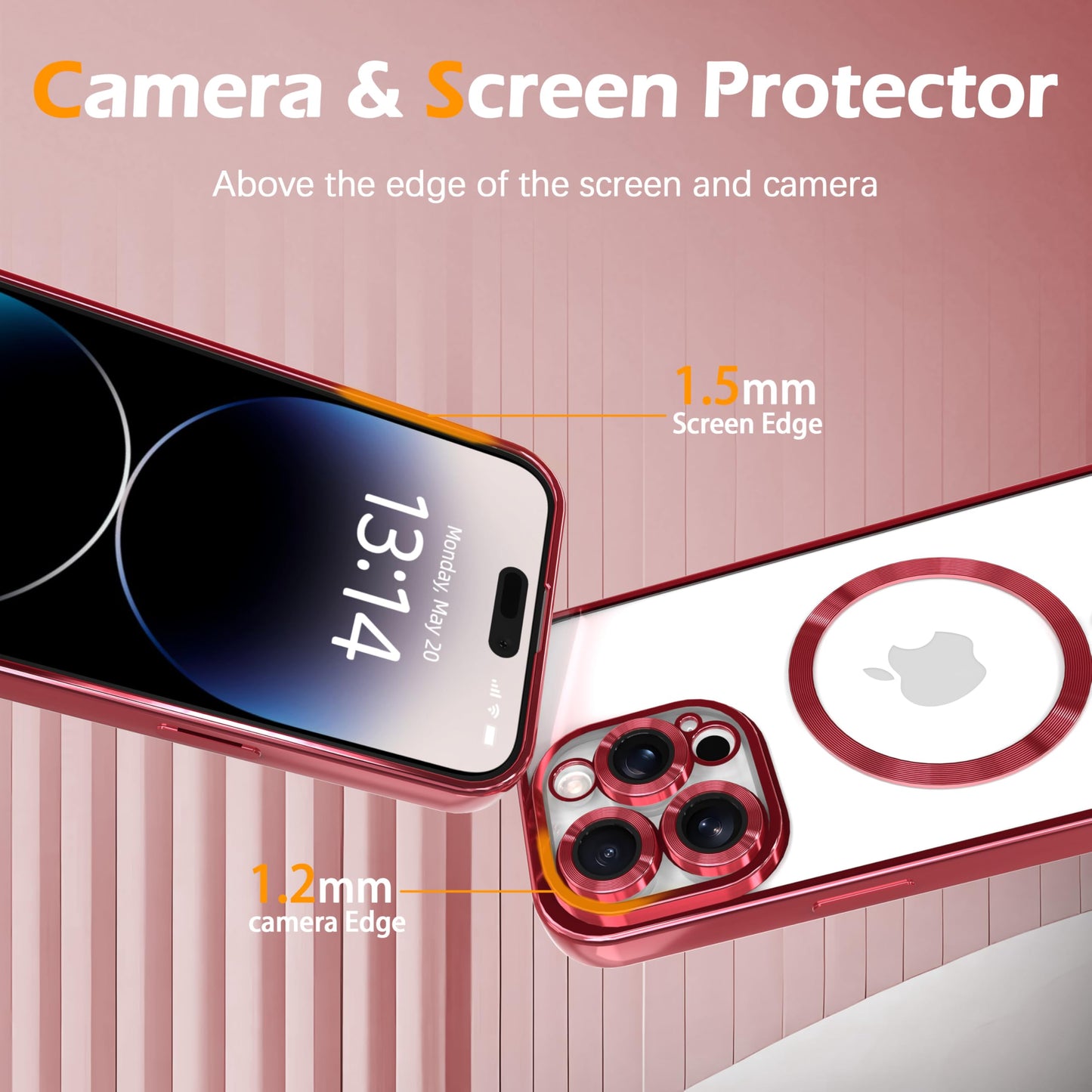 IAIYOXI Magnetic Clear Case for iPhone 15 Pro with Full Camera Lens Protection,Compatible with MagSafe,Plating Soft TPU Phone Case,Anti-Scratch