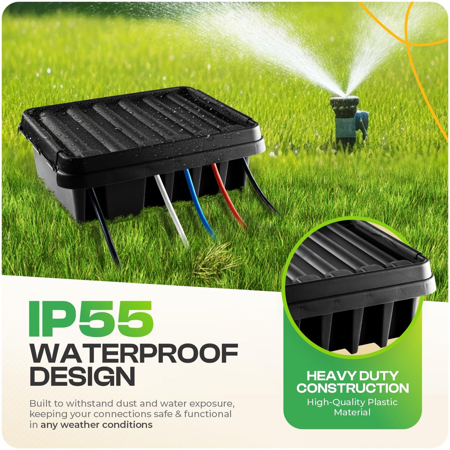 SockitBox - The Original Weatherproof Connection Box - Indoor & Outdoor Electrical Power Cord Enclosure for Timers, Extension Cables, Reels