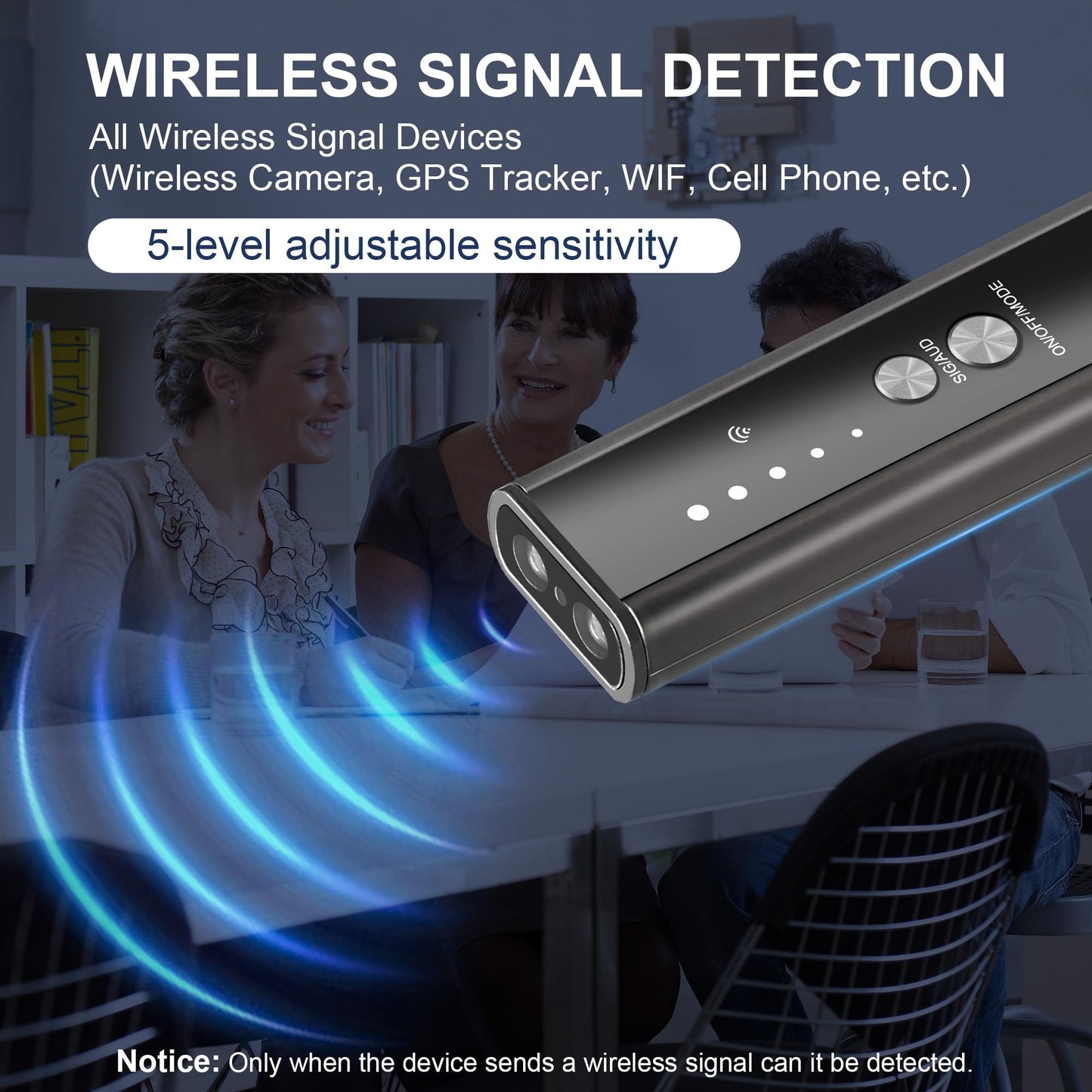 Nisreen 2025 Version Camera Finder Detector-KT-02 Hidden Device Detector with Vibration Sound Alarm & Flashlight, Detecting Spy Camera/GPS