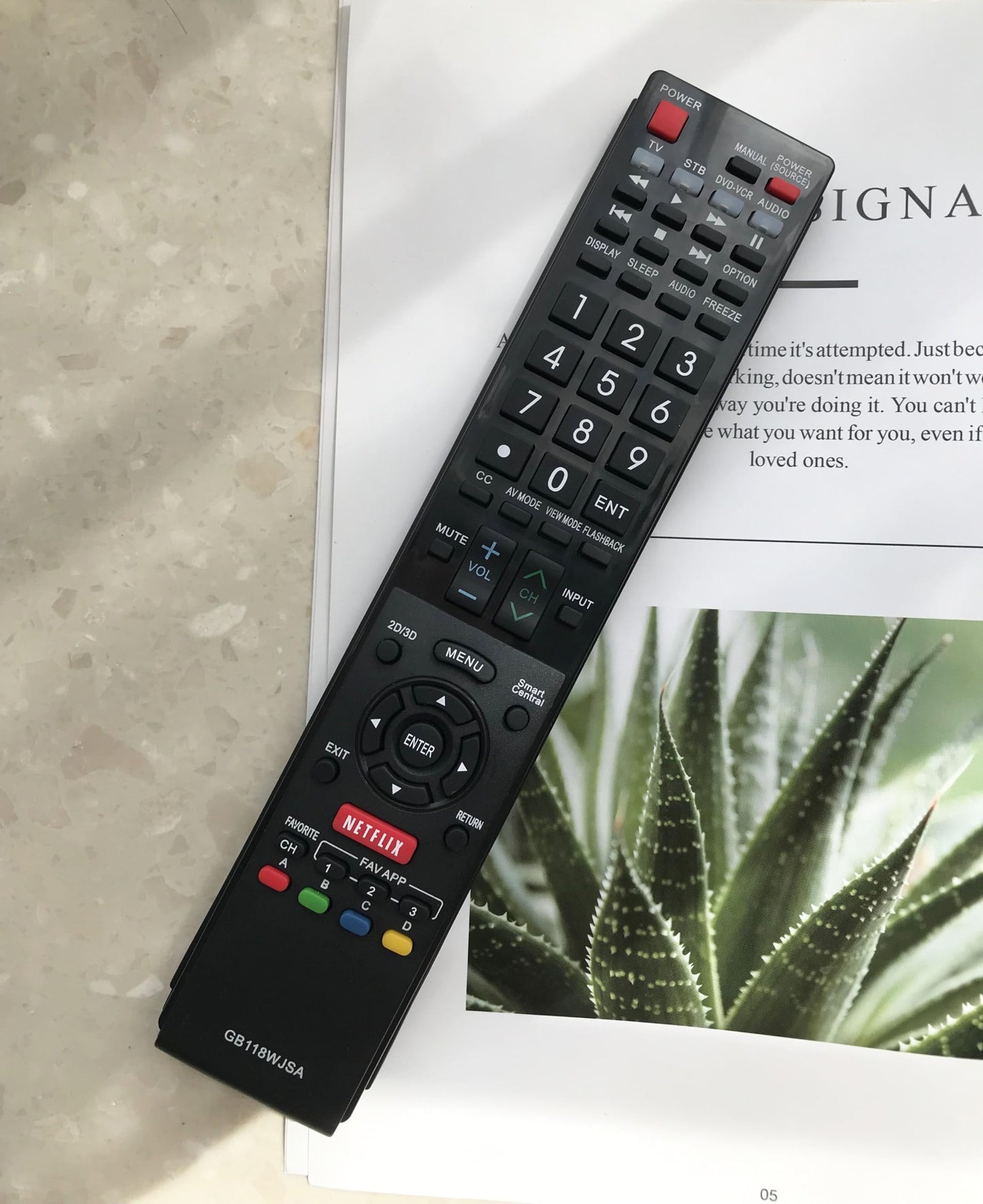 Replacement Remote Control for Sharp LC-70C8470U LC-70LE640U LC-70LE650U LC-80LE650 GB005WJSA GA890WJSA Aquos Smart LED 3D HDTV