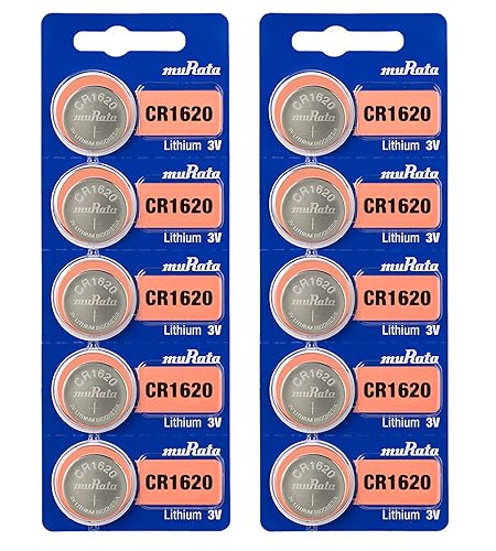 Murata CR1620 Battery DL1620 ECR1620 3V Lithium Coin Cell (10 Batteries)