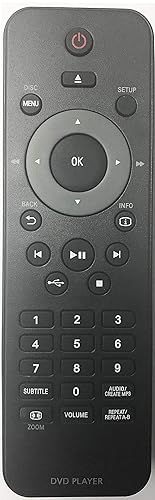 Smartby Remote Control Compatible with Philips DVD DVP3962, DVP3980, DVP3982, 242254901929,996510010476