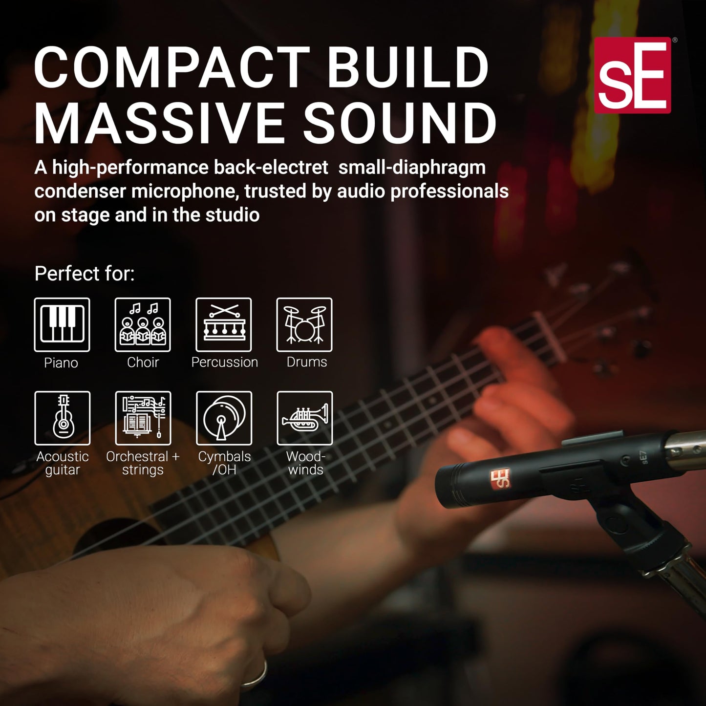 SE ELECTRONICS - sE7 Small Diaphragm Cardioid Condenser Microphone with Clip
