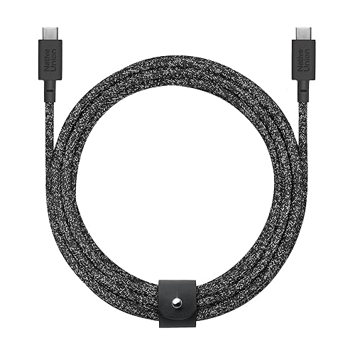 Native Union Belt Cable XL Type-C 100W- USB-C to USB-C 10ft / 3m Ultra-Strong Charging Cable with Cable Strap - Compatible with iPhone Air, iPhone 17