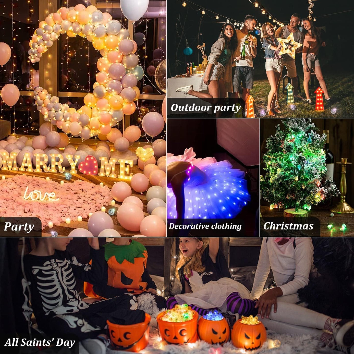 50pcs LED Balloon Lights, 10 Colors Mini Round Balls Lights Long Standby Time Flash Ball Lights for Balloon Paper Lantern LED Ball Lamp Waterproof