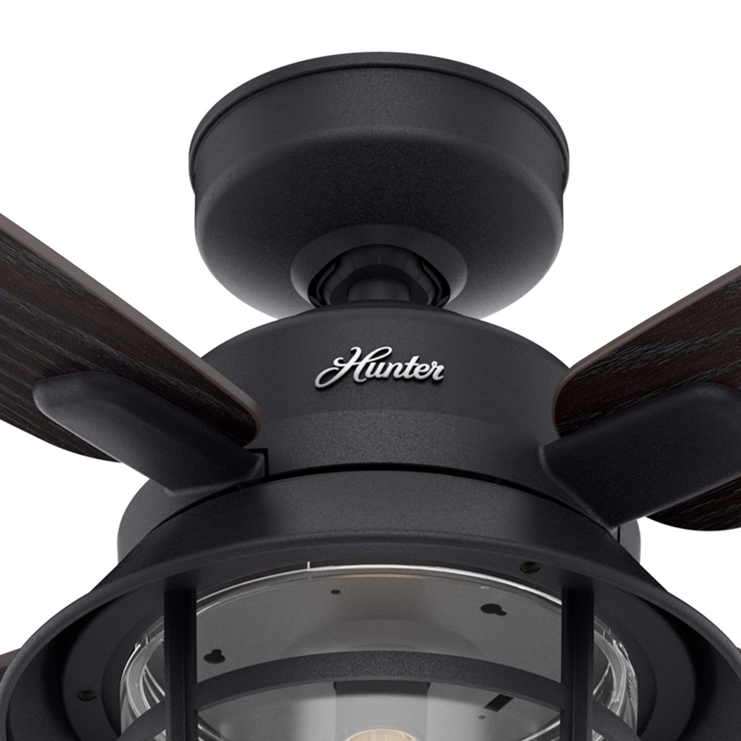 Hunter Fan 52 inch Natural Iron Indoor or Outdoor Ceiling Fan with Light and Remote Control for Patios, Living Room, Bathroom, Kitchen, Garage
