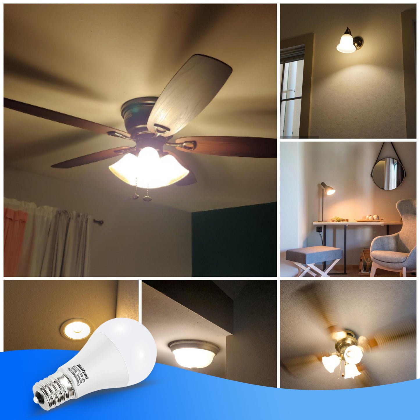 E17 Intermediate Base LED Bulbs 3000K Warm White 5 Watt(40W Equivalant)