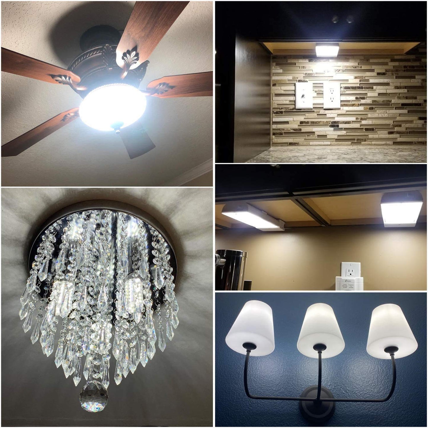 Makergroup 75W T4 JD Type Bulb Replacement, BA15D DC Bayonet Base LED Light Bulbs for Ceiling Fans Pendant Desk Lights, 10W 120V Cool White 6000K