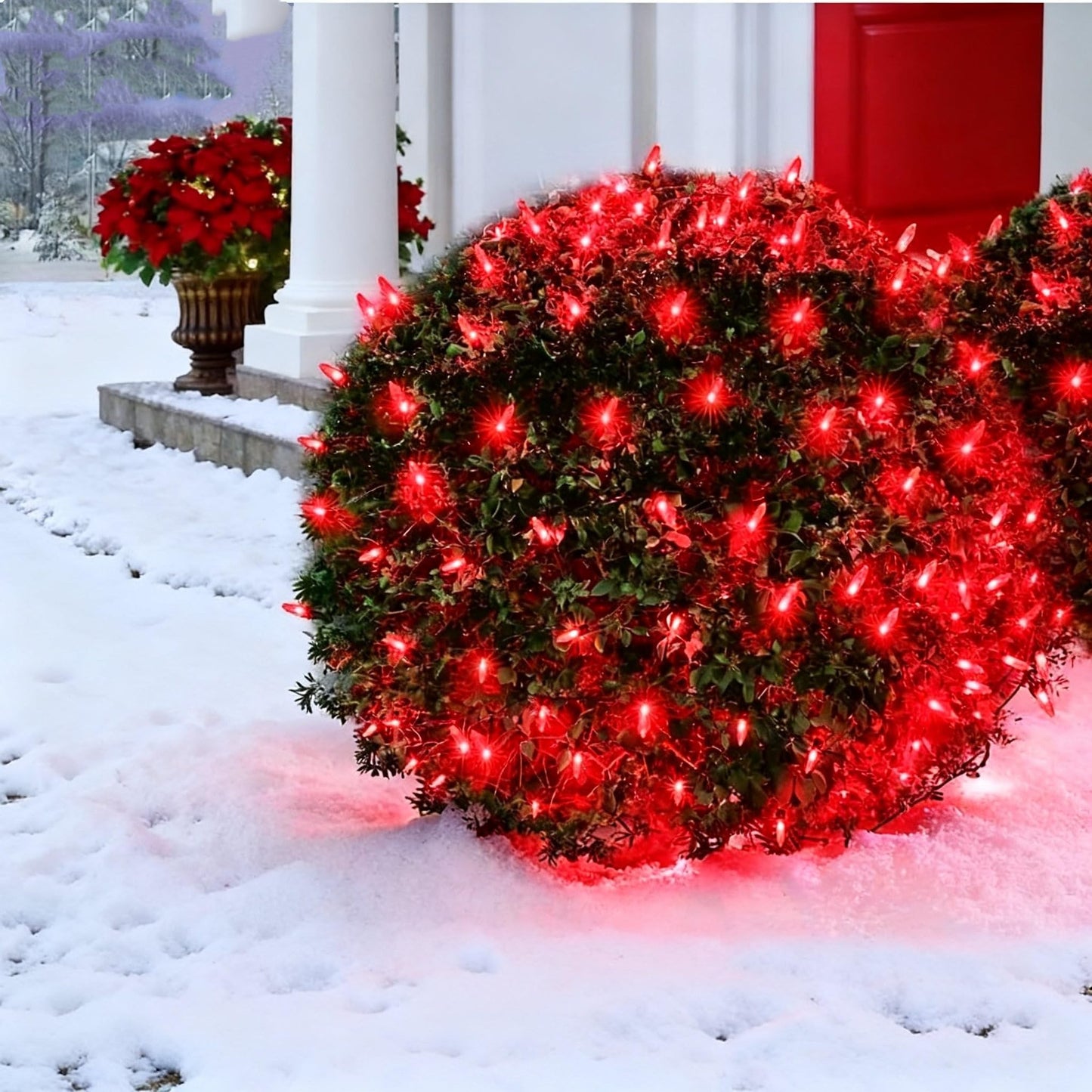 Efunly LED Christmas Net Lights for Bushes Outdoor,100 LED 5ftx5ft Waterproof 8 Modes Connectable Mesh Lights for Bushes,Garden,Yard,Trunk,Outdoor