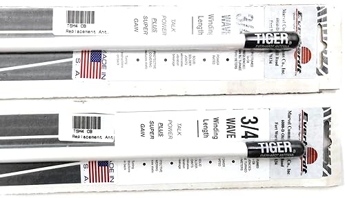 Lot of 2 Everhardt TSM4-W 3/4 Wave 4 ft Fiberglass “Super Flexâ€ CB Radio Antenna - White