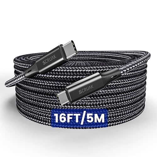 Extra Long iPhone 16 17 Charger Cable 16Ft, 16 Feet USB C to C Cable Fast Charging Nylon Braided iPhone 16 17 USB C Charger Cord for iPhone 16/17
