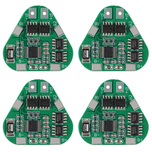 D-FLIFE 4pcs 3S 12V 18650 Lithium Battery Protection Board 11.1V 12.6V Overcharge Protect 8A 3 Cell Pack Li-ion BMS PCM PCB