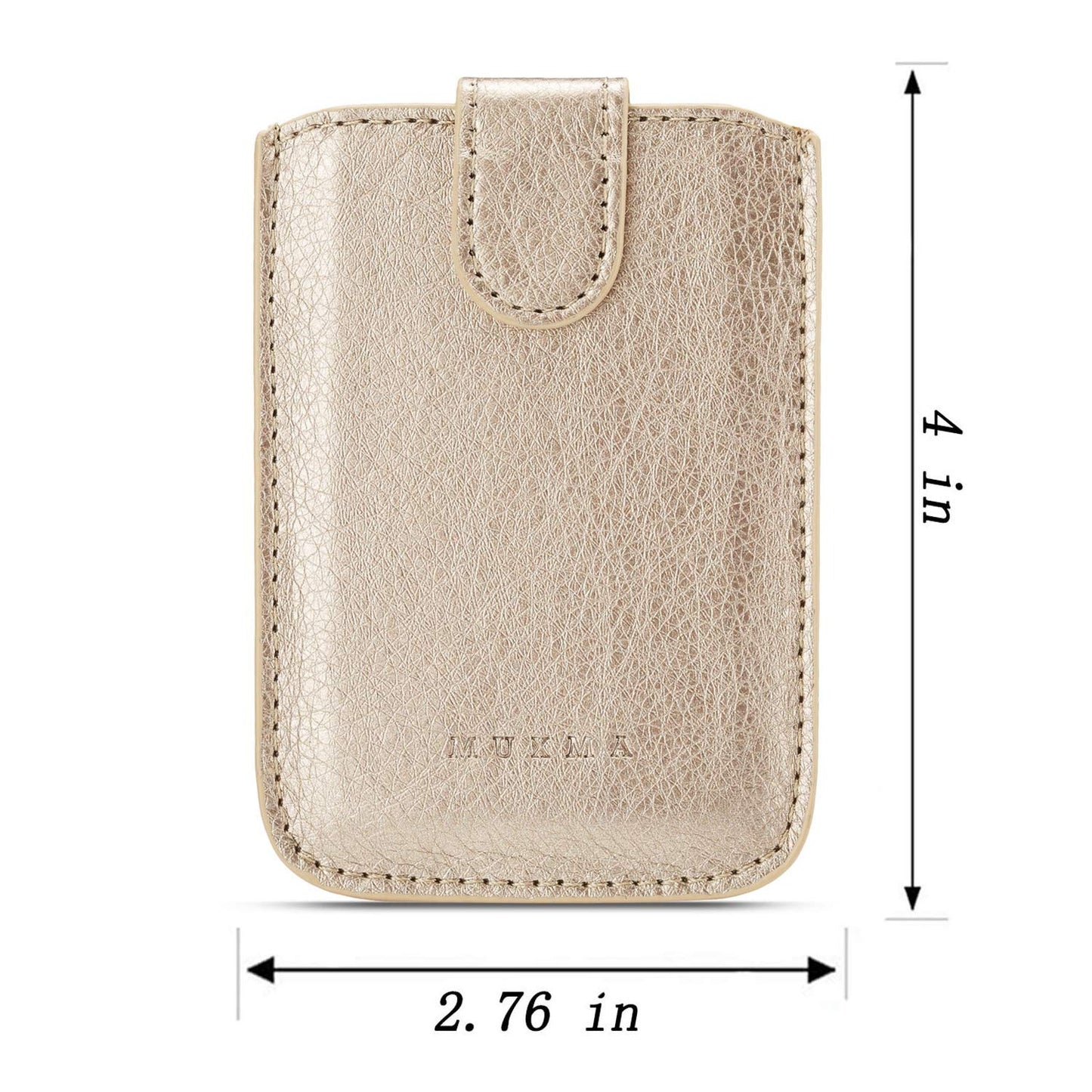 MUMUGUO Card Holder for Back of Phone,Pu Leather RFID Blocking 5 Pull Credit Card Cash Cell Phone Wallet Pocket Stick on Back iPhone(Gold)